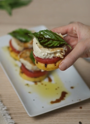 easy caprese polenta stacks