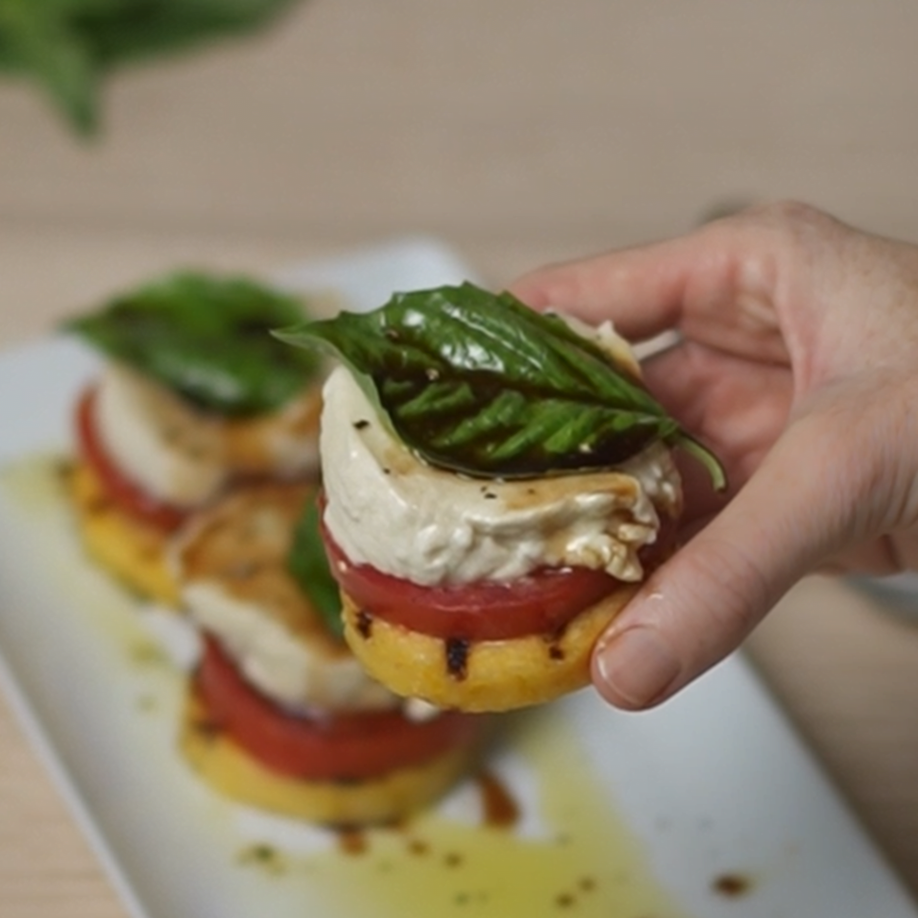 Caprese Polenta Stacks