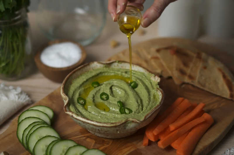Cilantro Serrano Hummus