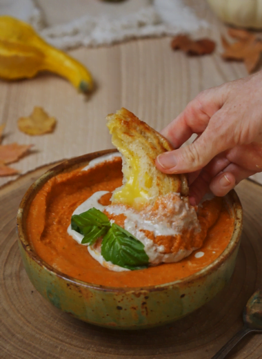 roasted tomato soup with grilled cheese