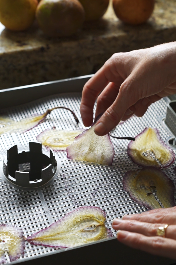 glass pear chips after dehydration