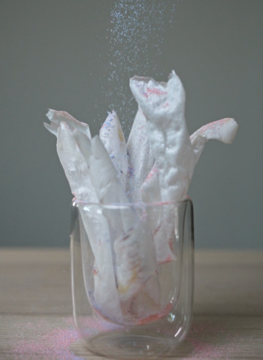 mochi chips with powdered sugar