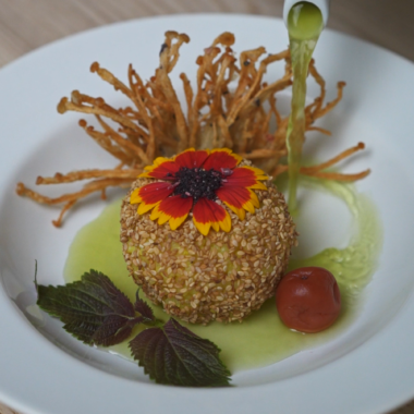 pouring green tea on ochazuke, rice tea soup