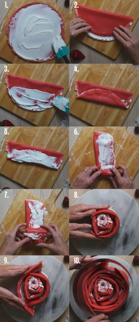 Steps to make rose crepe cake