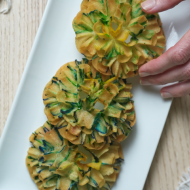 eating vegan rosette cookie